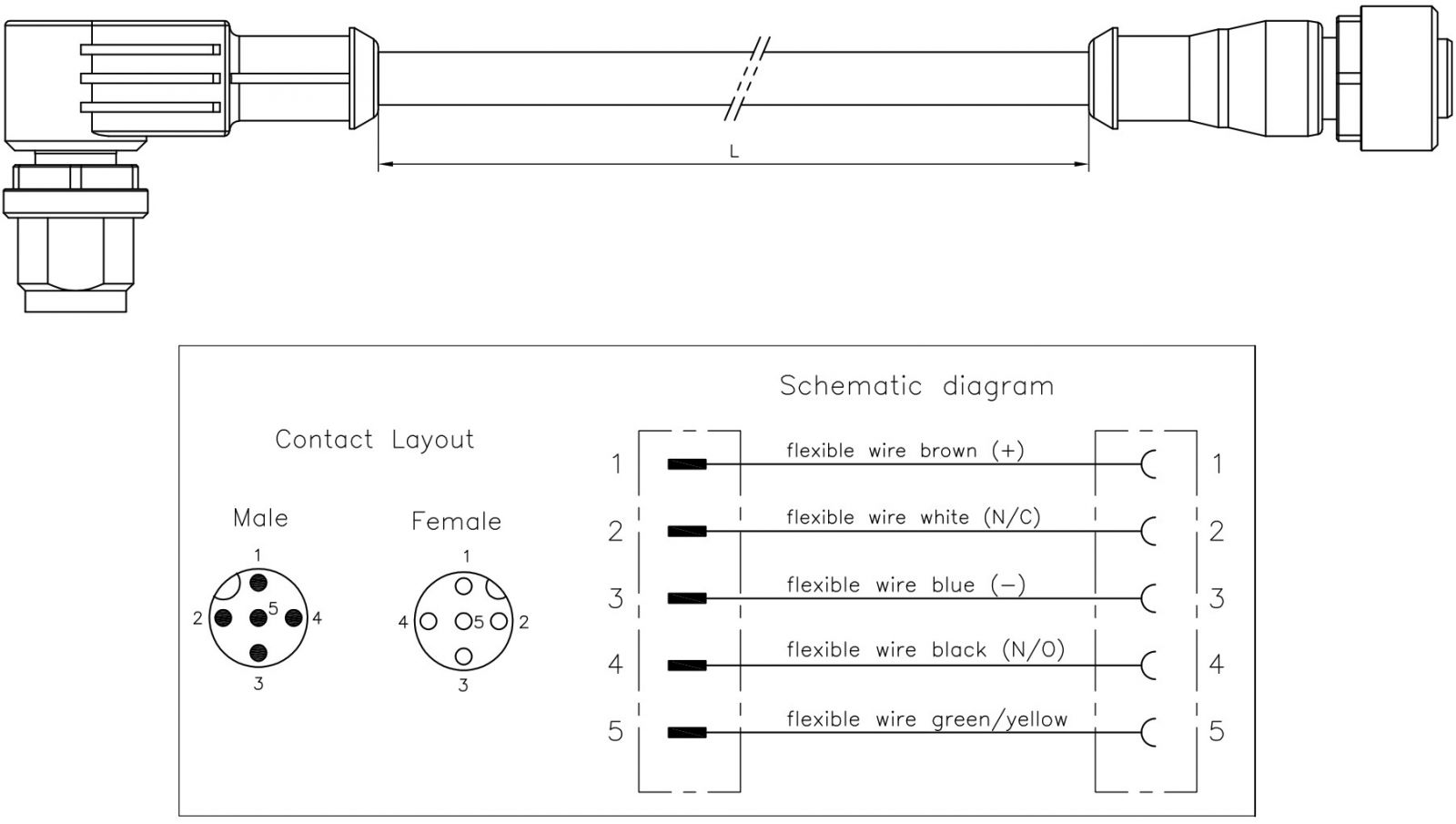 כבל לסנסורים TE CONNECTIVITY 2273122-4